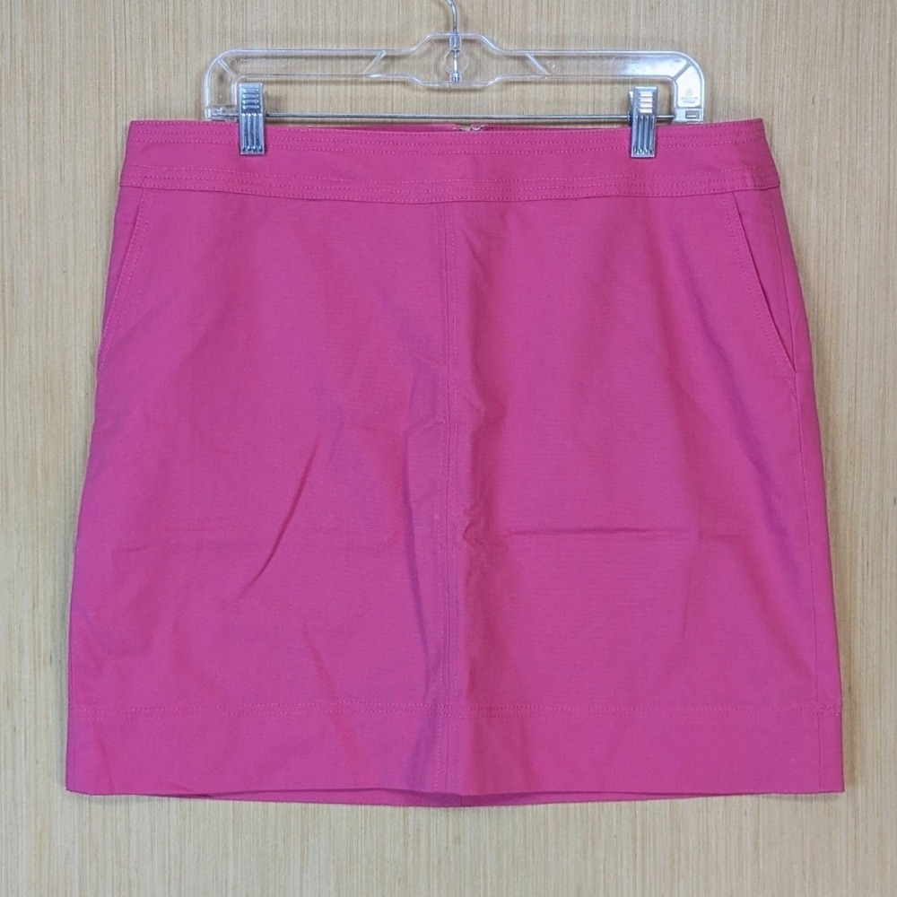Talbots Barbie Pink‎ Cotton Mini Pencil Skirt 14P Preppy Feminine Career New